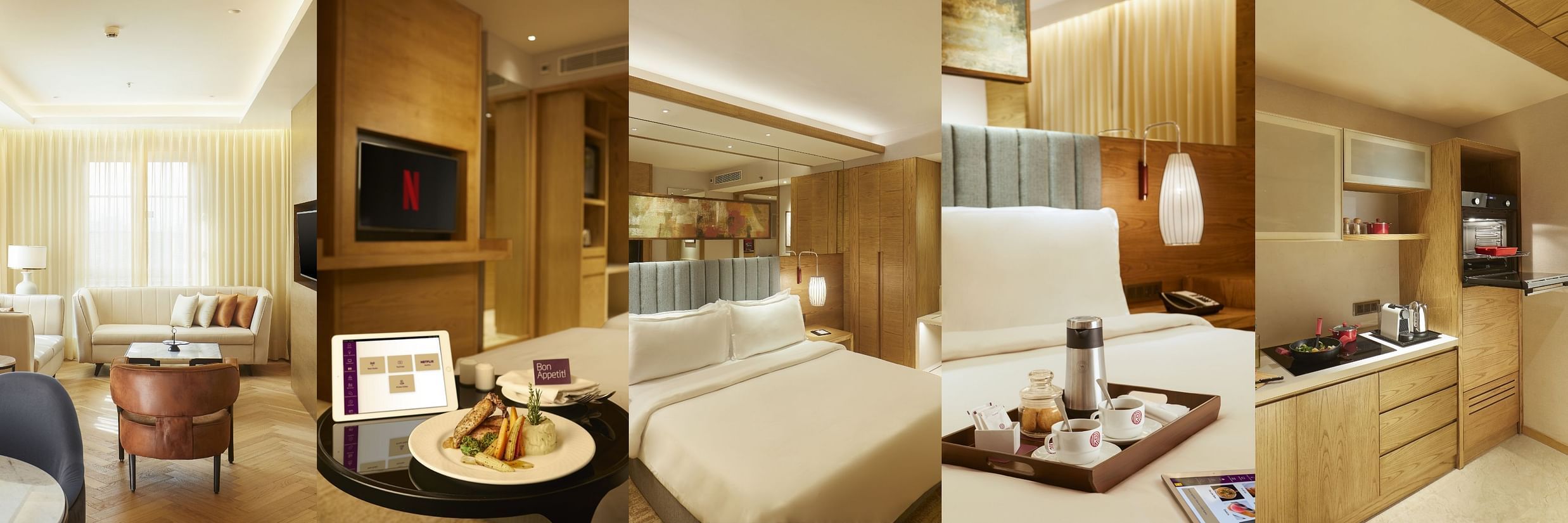 Collage of images for the rooms banner on The Residency Towers Chennai Rooms page