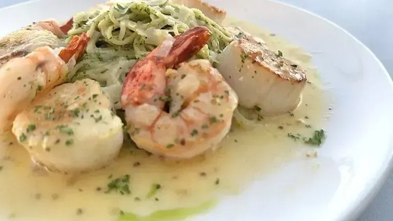 A dish with shrimps placed on a surface at Indie Stays Resort, Goa.