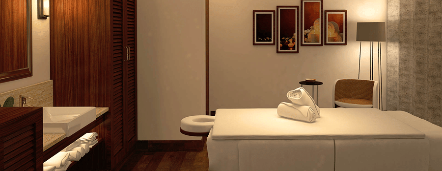 a warmly-lit interior of the spa - Respa at The Residency Towers Rameswaram