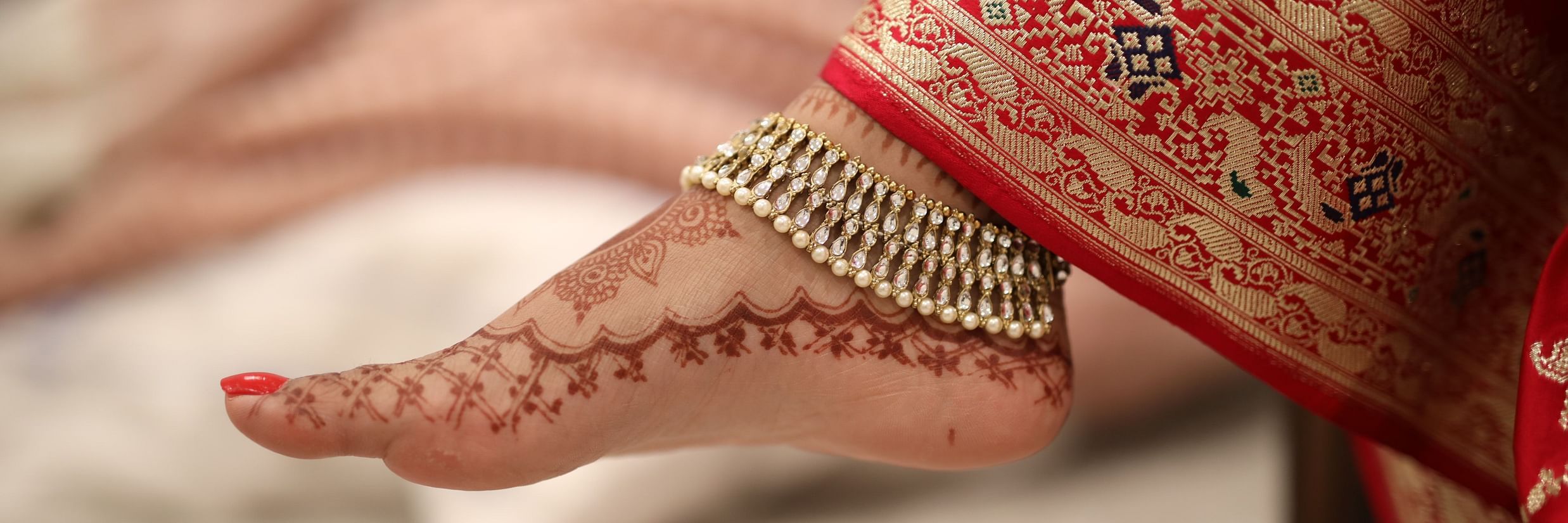 bride's foot with anklet