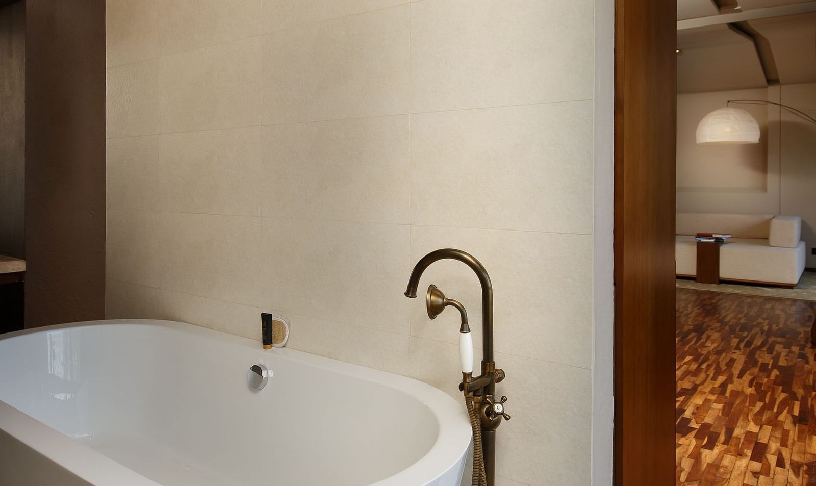 A stylish sink with an innovative faucet | Kavya Resort and Spa, Nagarkot