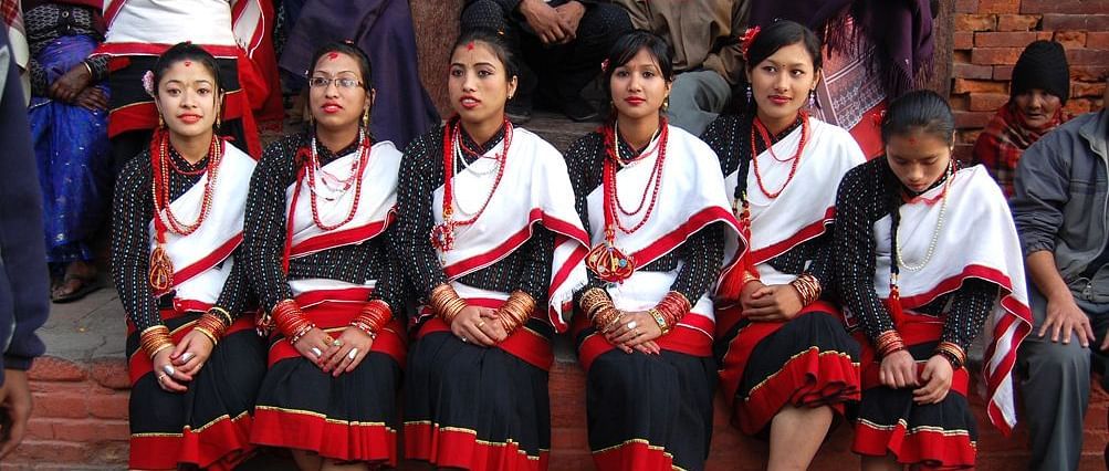 Girls in their traditional attire, The Haku Patashi