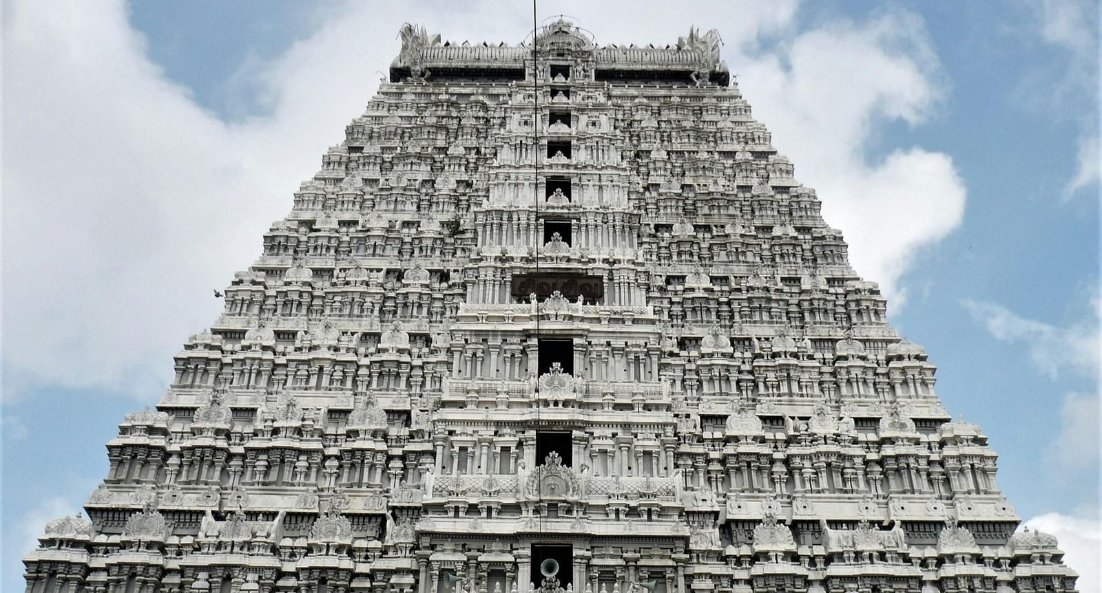 An image of a temple with a clear blue sky