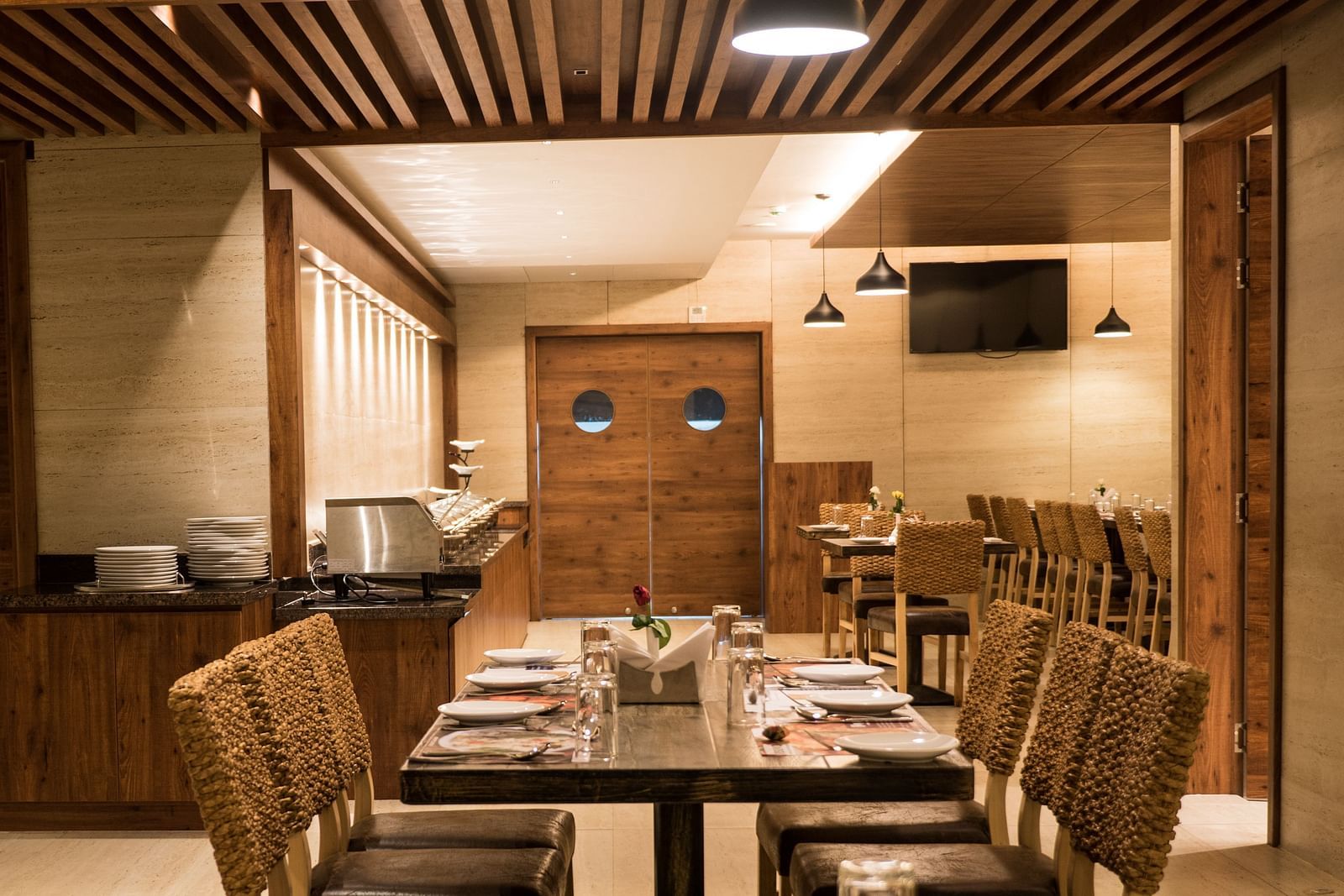 interiors of a restaurant at Cholaa Dynasty, Kumbakonam
