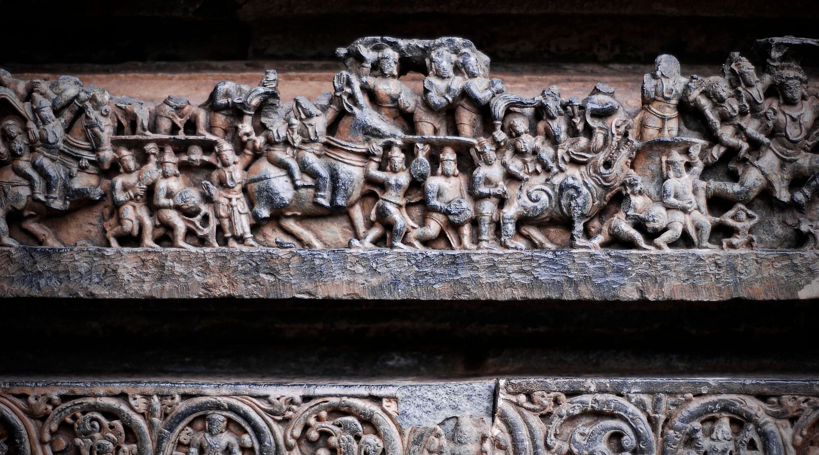 stone carvings at a temple in hassan