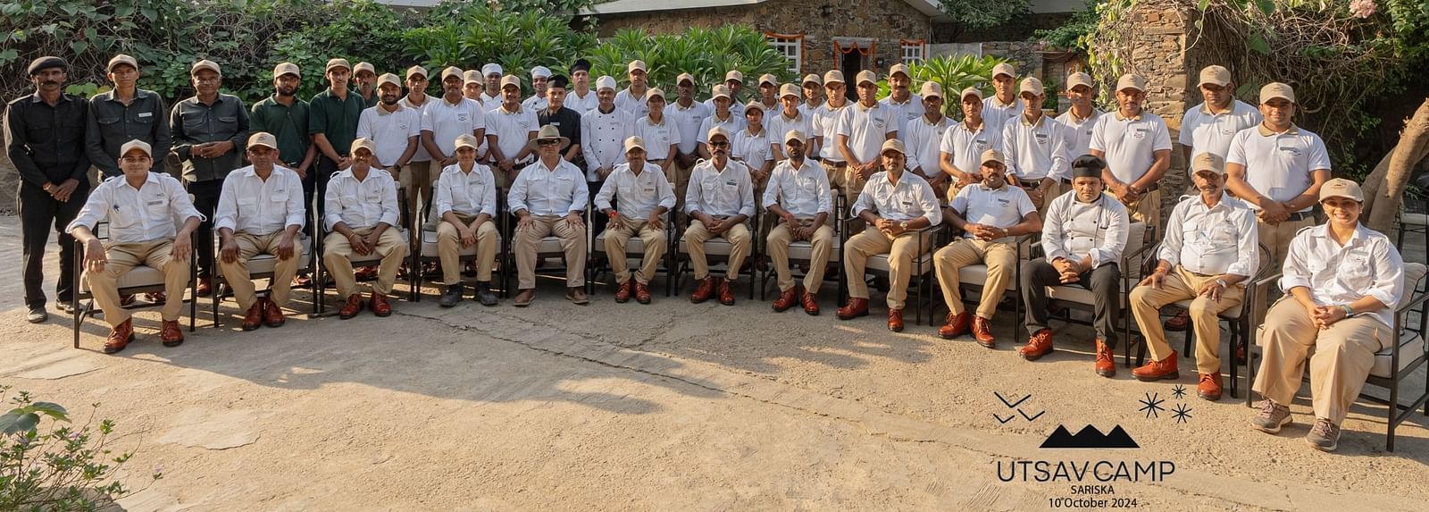 Team photo at Utsav Camp, Sariska, showcasing staff members.