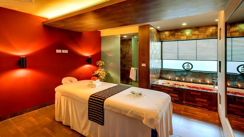 Massage table at Myra Spa - Spa in Kolkata - Kenilworth Hotel