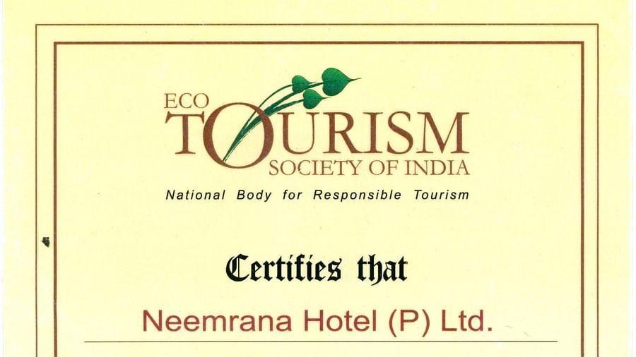 Tourism society of India certificate to NHPL - March-2012 g4xtui