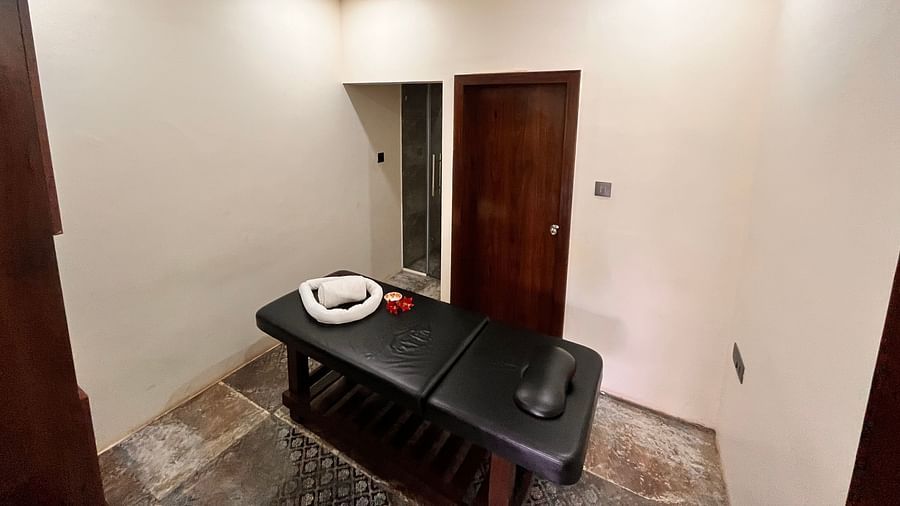 Massage table in the Spa at The Silver Sky Hotels and Resorts, Chikkamangaluru 2