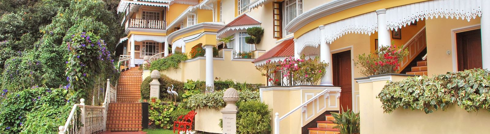 seating space at the lawn and the exterior facade of the resort - Mayfair Hill Resort, Darjeeling