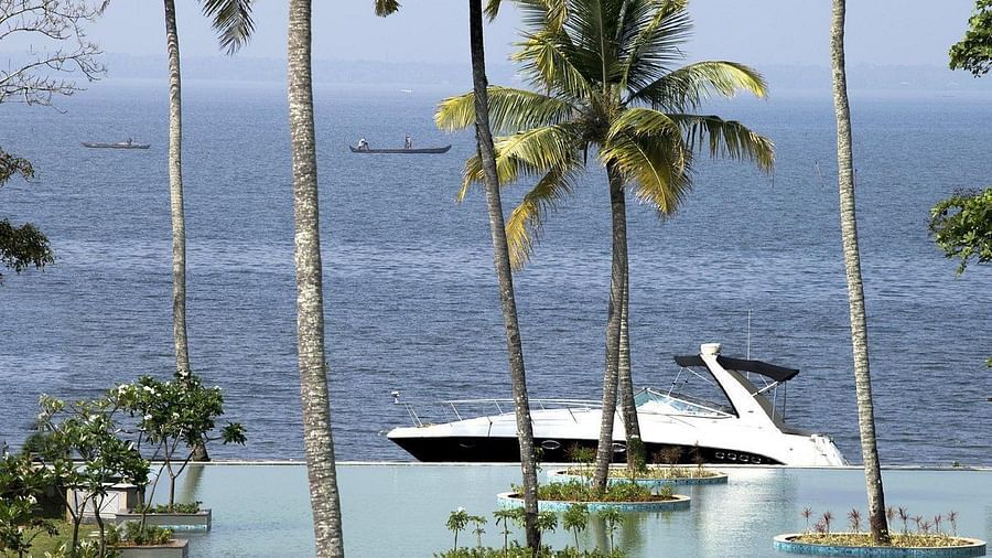 Speed boat idling by the sea - Rhythm Kumarakom