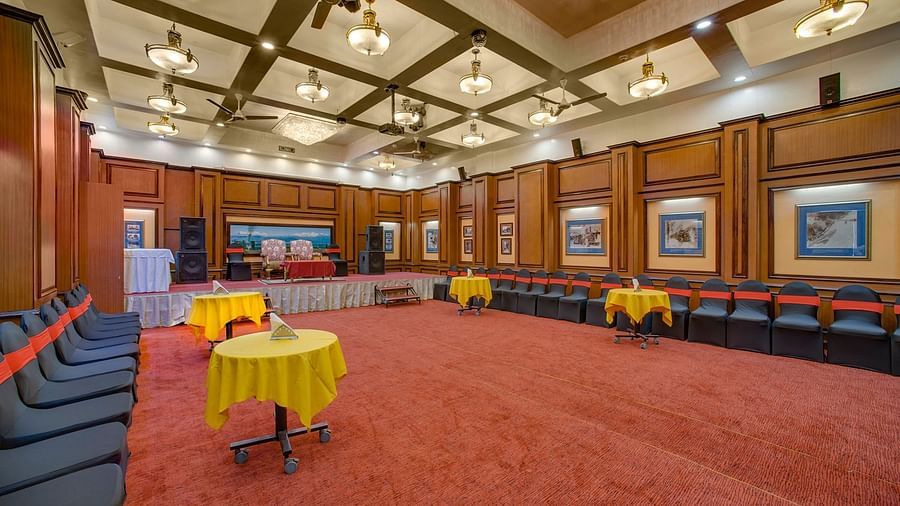 indoor seating space at the banquet hall - Mayfair Hill Resort, Darjeeling 3