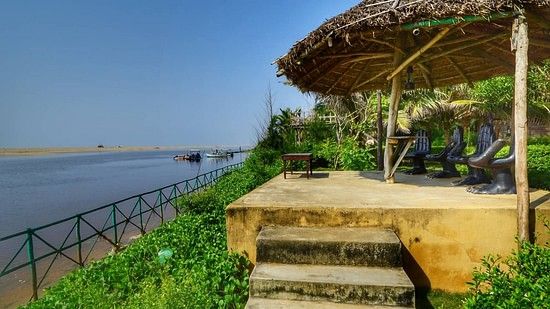 Resorts near sun temple Konark with river side sitting area