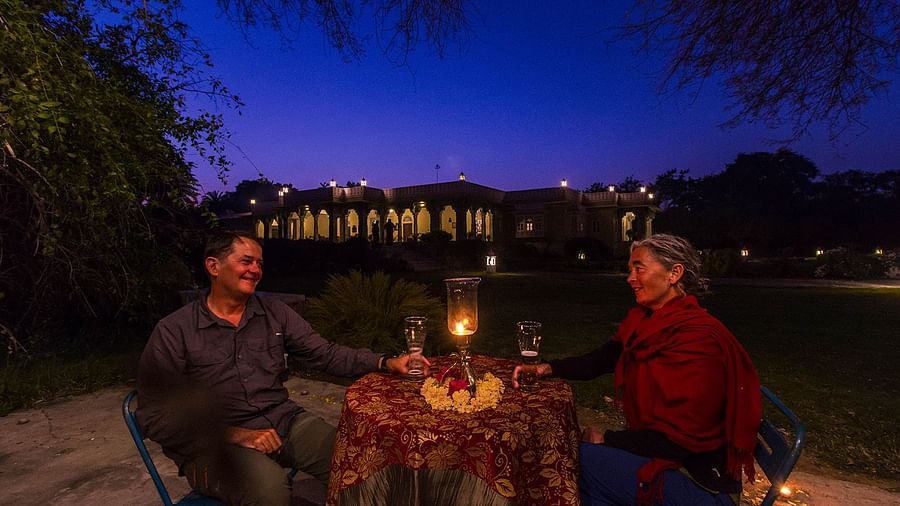 A romantic dinner arrangement at night - Dev Shree, Deogarh