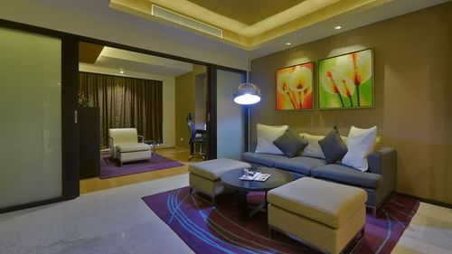 DELUXE SUITE LIVING AREA at Davanam Sarovar Portico Suites Bangalore