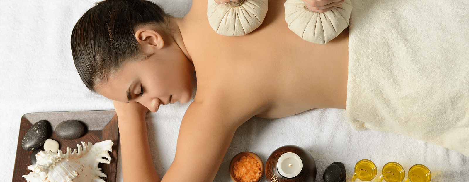 Woman receiving a massage therapy.