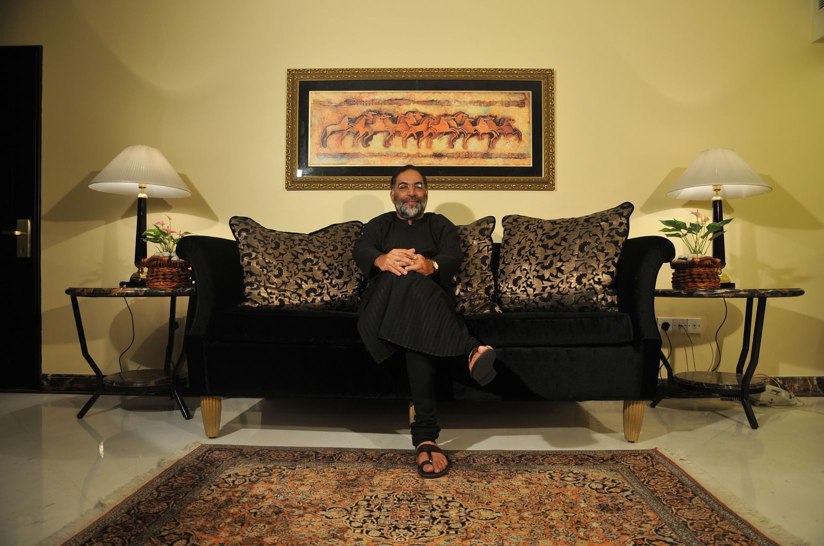 Dr. Vithal Venkatesh Kamat Mumbai sixth - kamat on sofa
