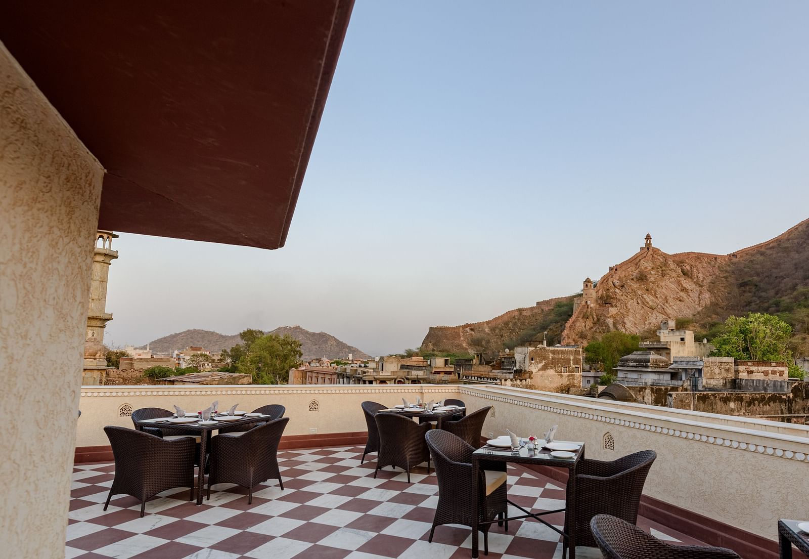Views from Amer Sky Rooftop Restaurant - Surya Haveli Jaipur