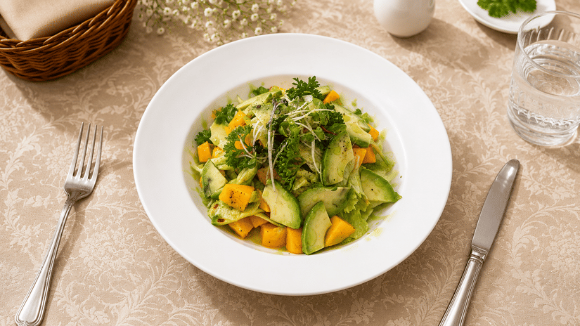 Contemporary Mango Avocado Salad - Jacaranda Mango Festival menu