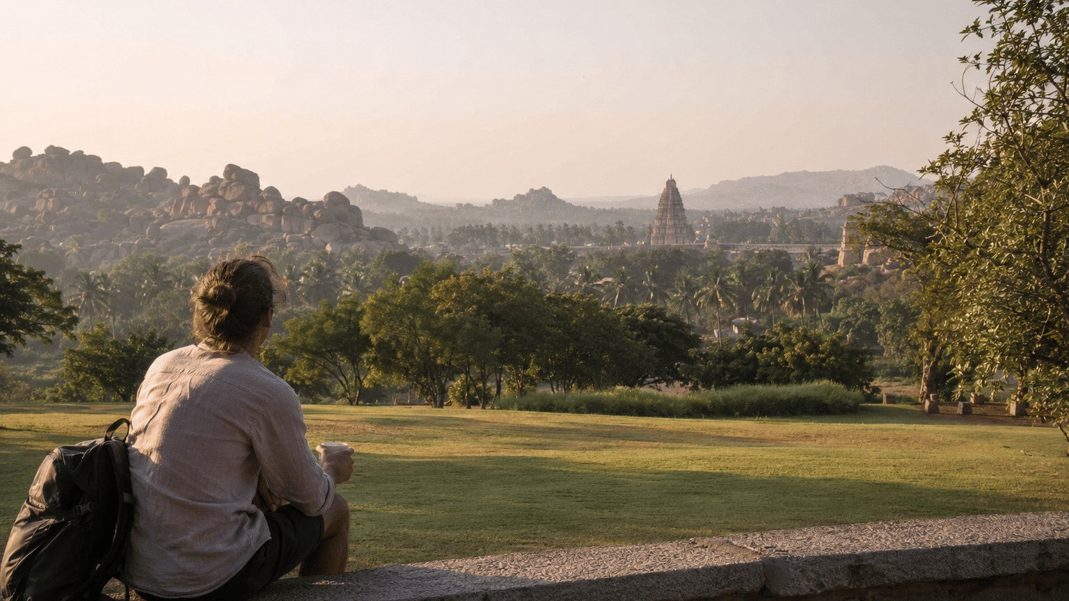 Best budget resort near Hampi for backpackers history lovers Nature Trails Ashoka Hampi