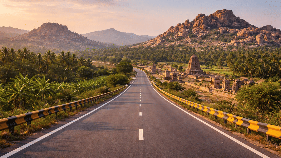 Bangalore to Hampi road trip scenic highway Karnataka