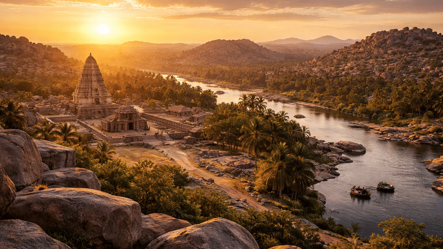 Hampi weekend trip 48 hours itinerary sunset view