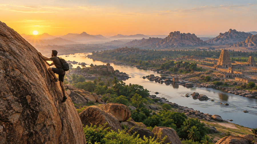 Things to do in Hampi heritage walks coracle ride outdoor exploration Nature Trails Ashoka