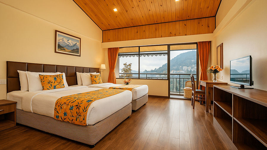 family room with private balcony