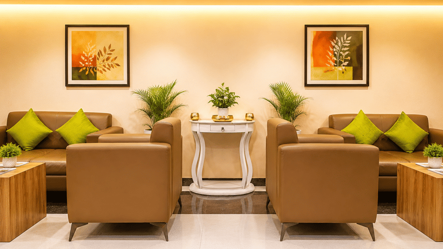 Comfortable seating area at Hotel Comfort Park with elegant furnishings, warm lighting, and modern interiors.