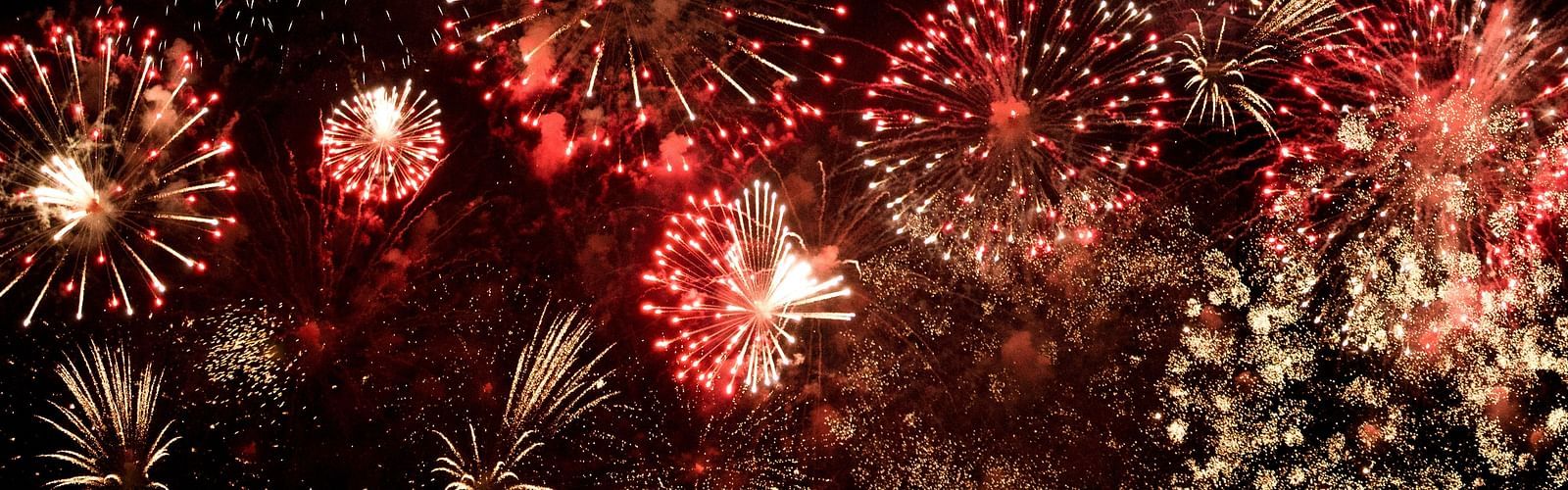 fireworks in the night sky