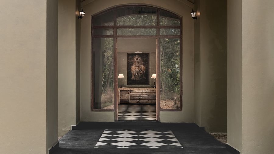 Entrance to the Reception at Saccharum Safari Lodge, Kanha Tiger Reserve 3