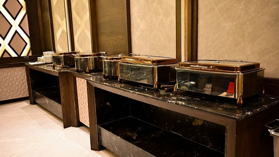 Close up view of buffet boxes arranged on the table at BluSalzz Residence, Amritsar