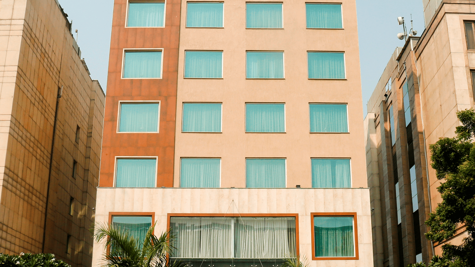 Facade of Nemesia Hotel in Guegaon 1