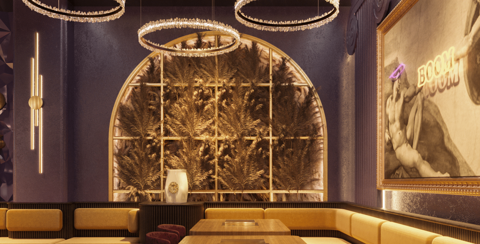 An image of a restaurant featuring seating area with chairs and table - Themis Barbecue House Ambala
