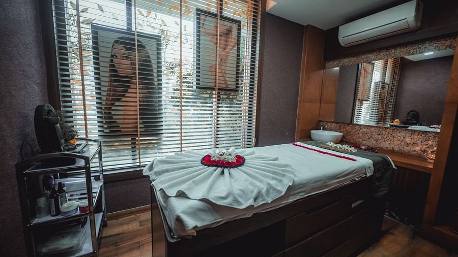 a massage table inside the massage centre at IOSIS Spa & Wellness