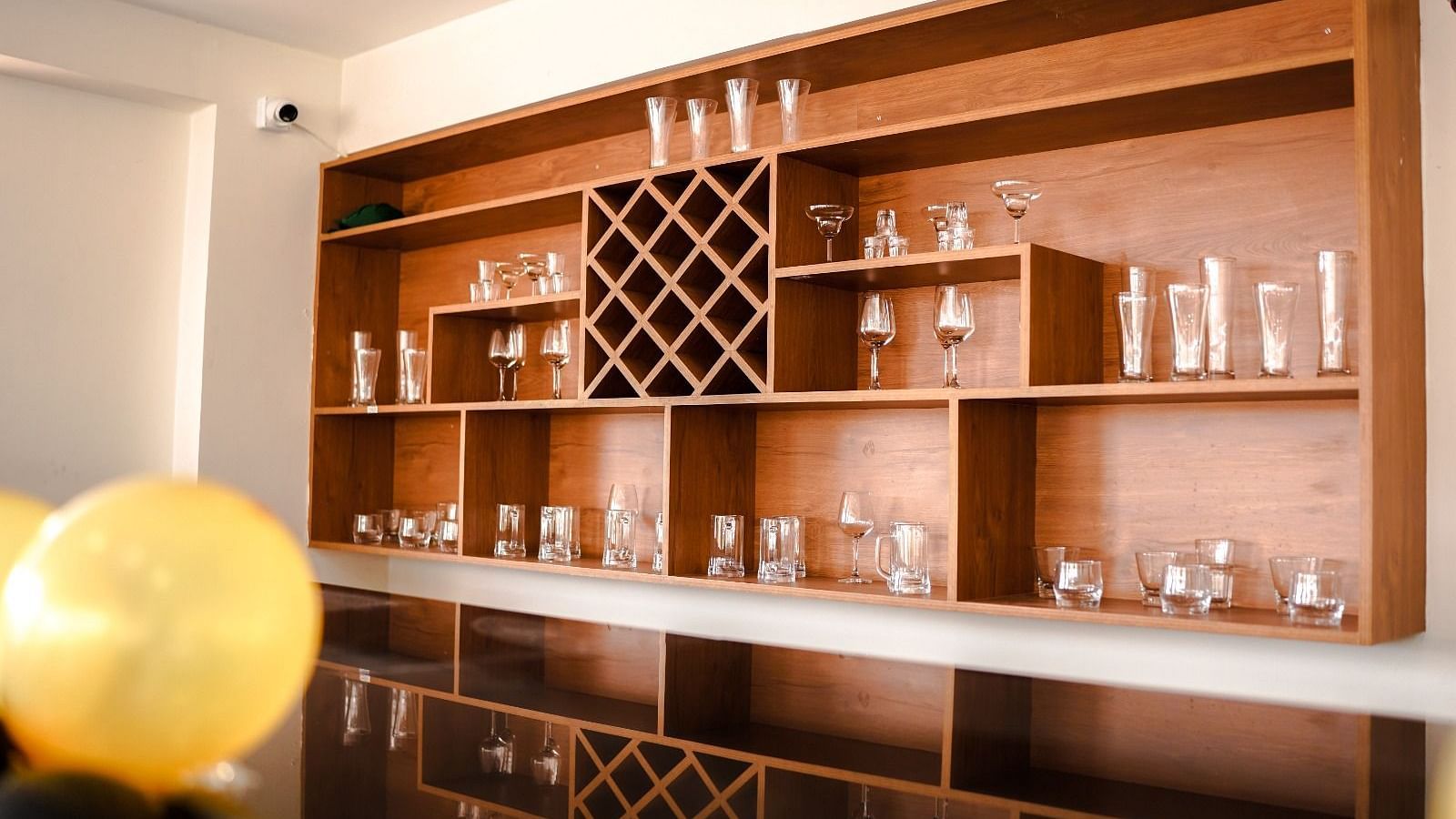 Bar counter in a restaurant at ANS M Square Hotel & Resort, Kalaburagi