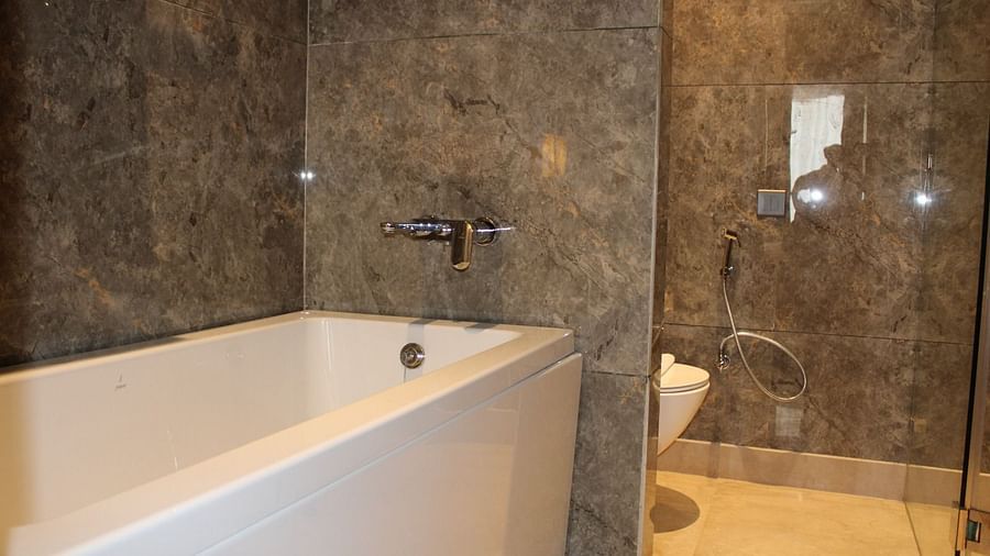 interior view of the bathroom featuring bathtub at BluSalzz Residence, Amritsar.