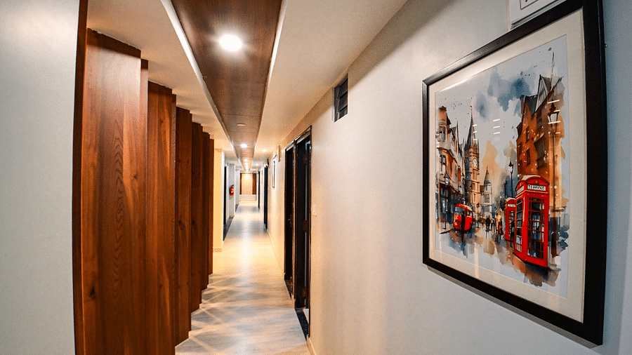 corridor area of South Square Hotel, Bengaluru