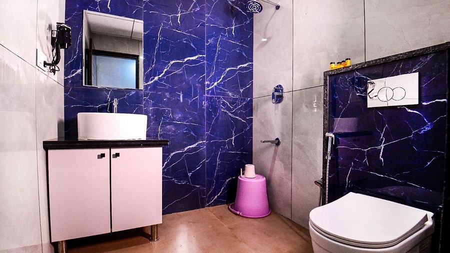 vanity area of Premium Balcony Room at South Square Hotel, Bengaluru