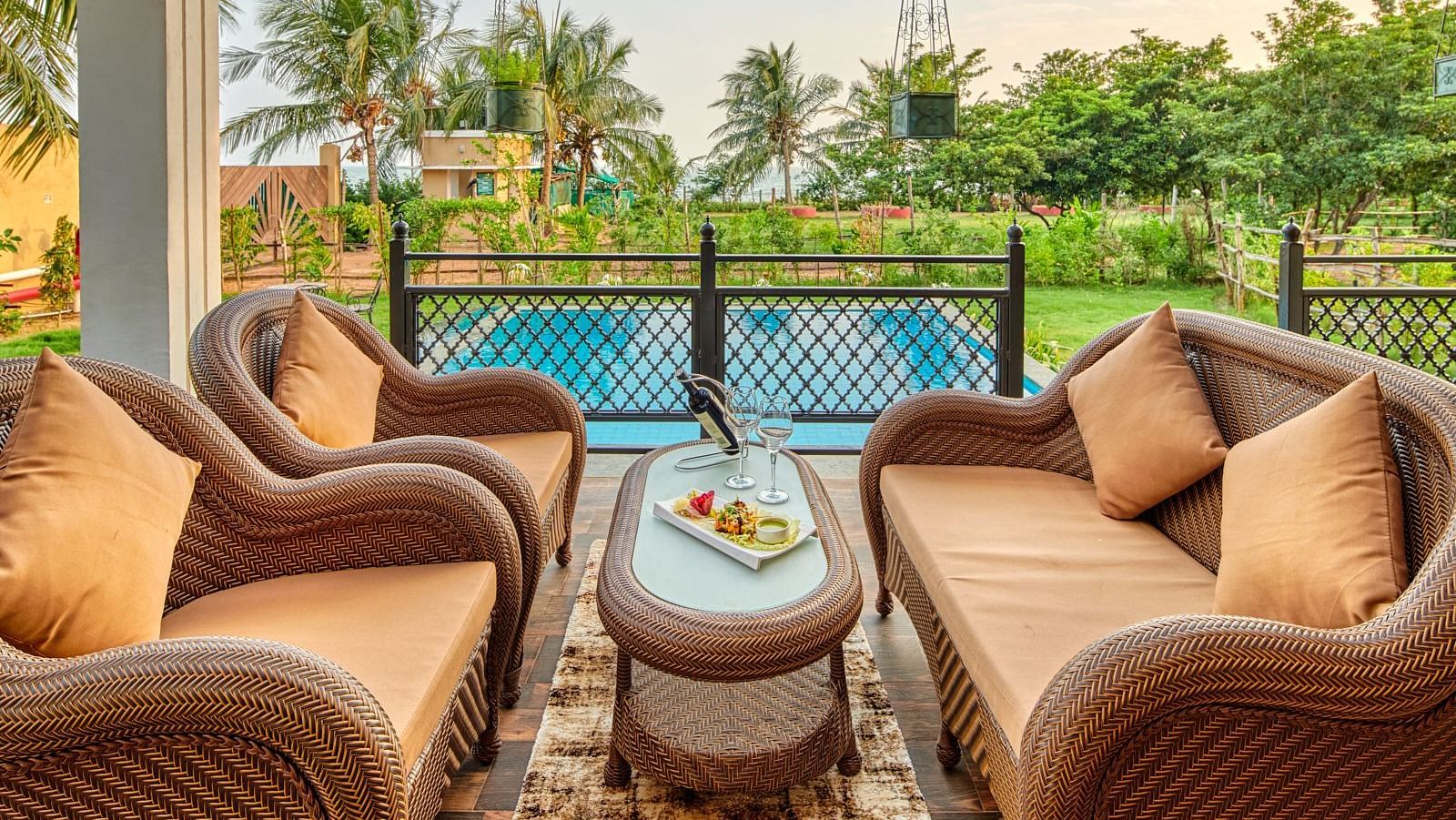 The Sanctuary room with cosy outdoor  seating area
