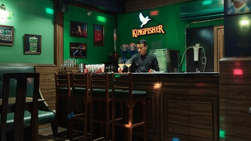 bar counter at one of the restaurants in shillong