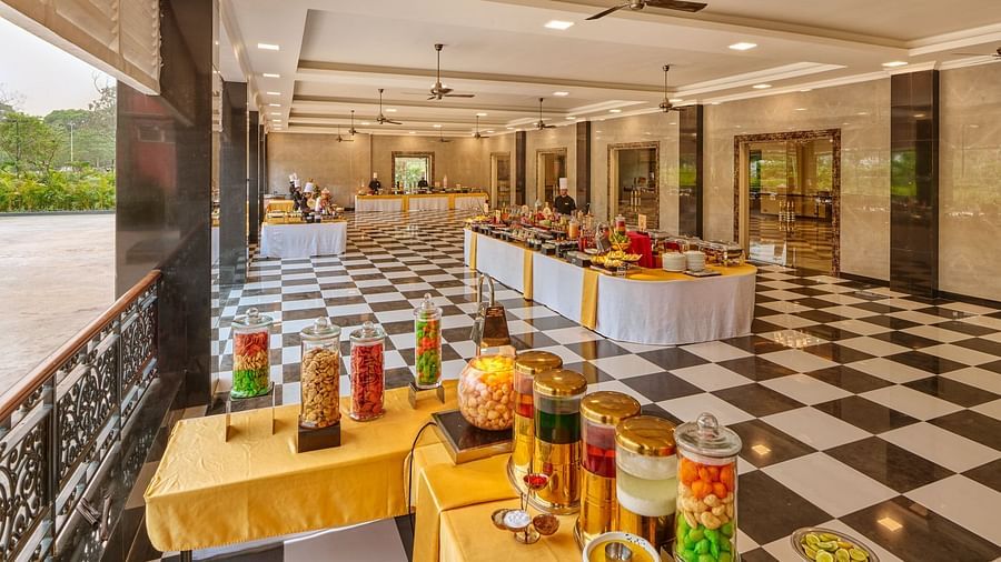 the buffet spread at the pre-function area of Chumta - Mayfair Tea Resort, Siliguri  