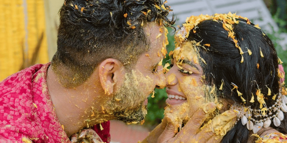 couple haldi