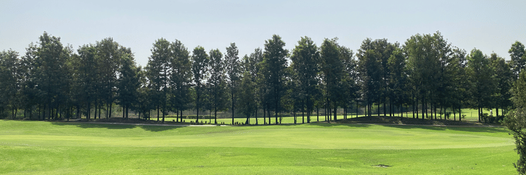 An overview of the golf course with trees in view - Karma Lakelands.