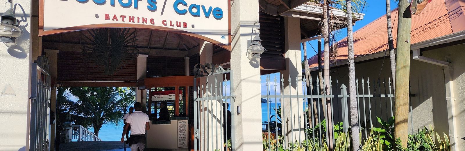 A signage representing the name of Doctors Cove Beach in Jamaica - Hotel 39, Jamaica.