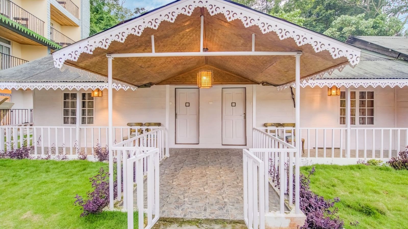 Exteriors of a cottage at Summit Barsana Resort & Spa, Kalimpong