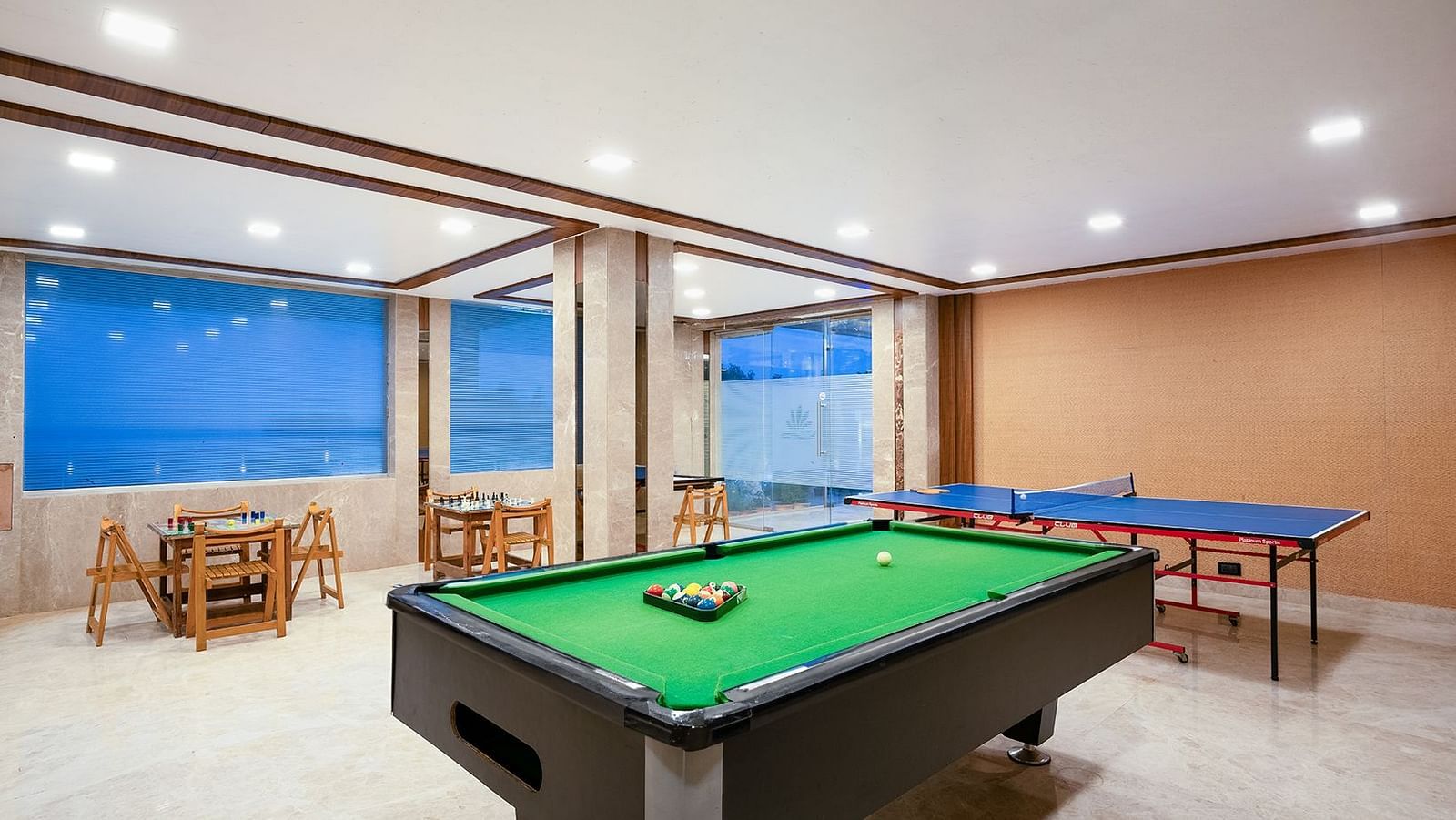 Shot of  a billiard table in the activity room of the resort | The Grand Legacy Resort and Spa