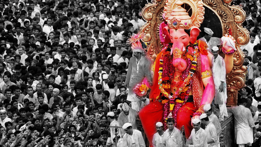 ganpati visarjan at ganesh chathurthi