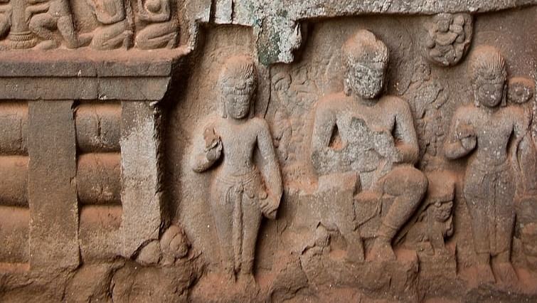 The intricately carved images of Karla caves
