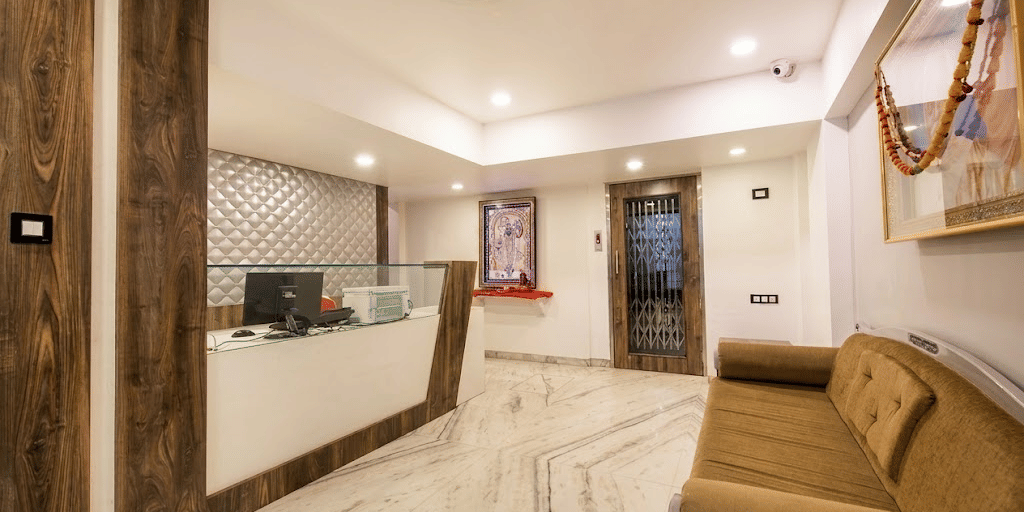 Reception of  Adamo Sanmukh with its unique interior.
